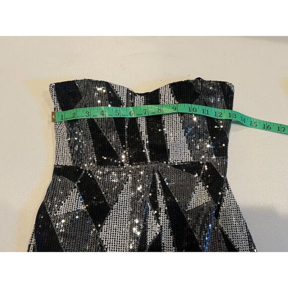 AS U WISH Tube Top Dress Sequin Cocktail Embellished Strapless Black Gray Size S - Picture 6 of 10